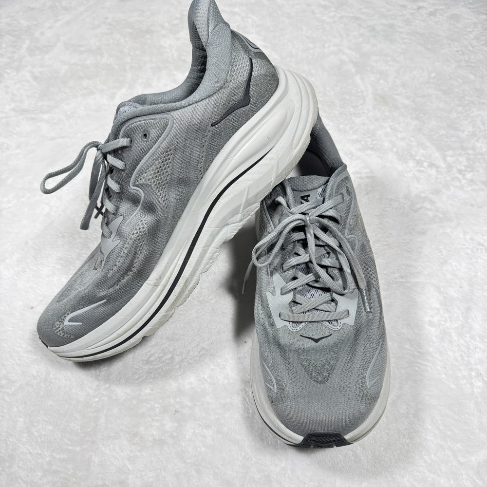 Hoka Clifton 10 Sneakers Mens 13D Galactic Gray Road Running Shoes - Picture 9 of 9